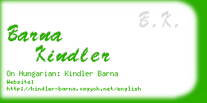 barna kindler business card